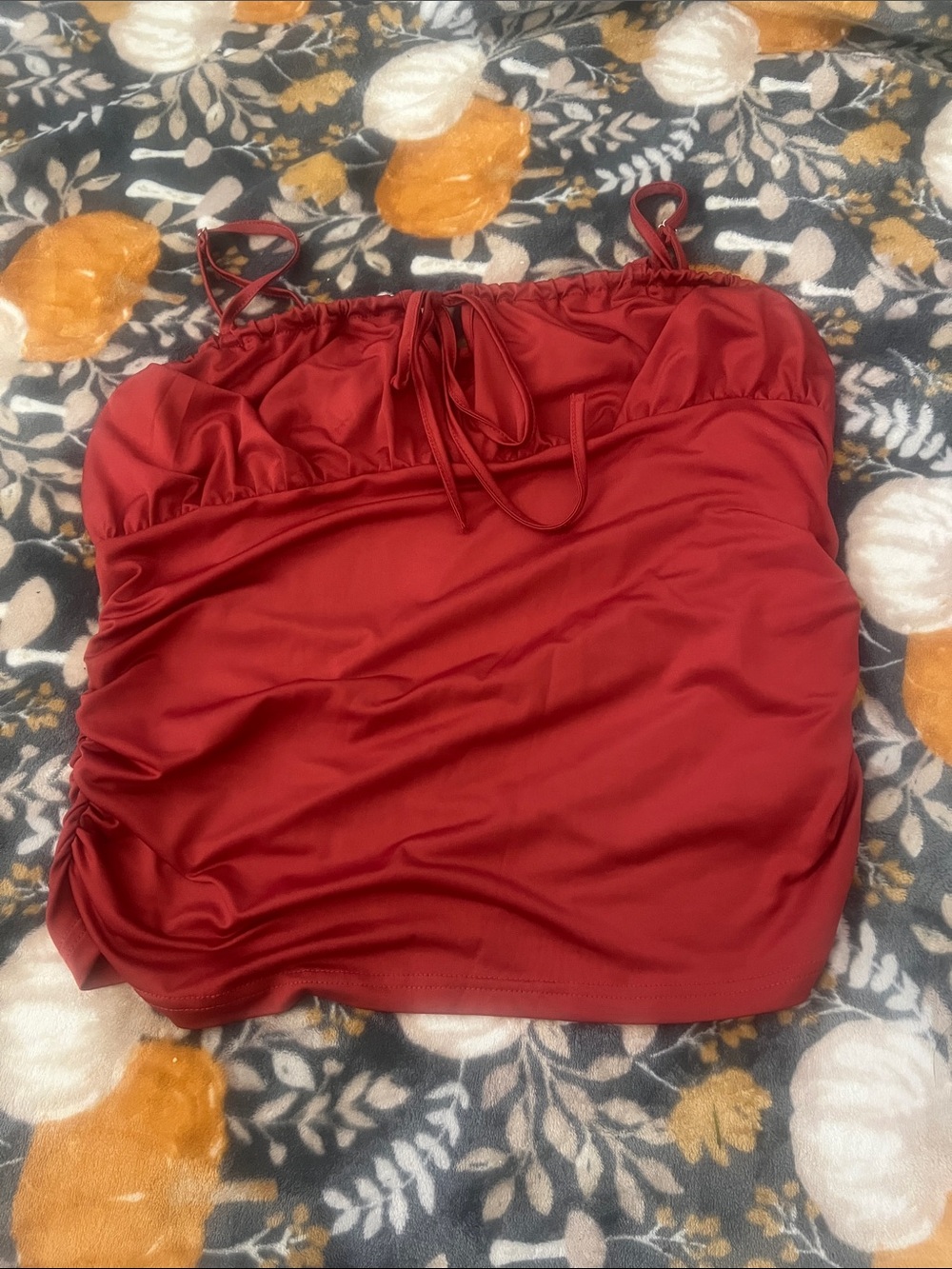 SHEIN Curve Burnt Orange Satin-Look Tank Top